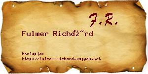 Fulmer Richárd névjegykártya