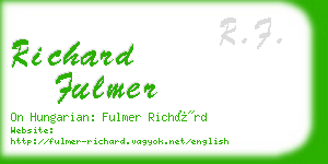 richard fulmer business card